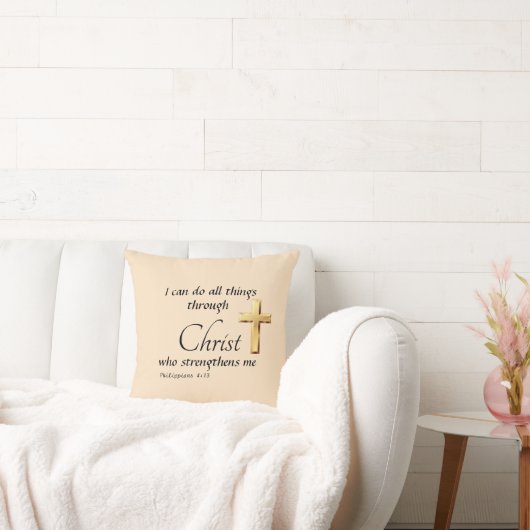 I can do all things through Christ Throw Pillow クッション (ソファ)