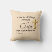 I can do all things through Christ Throw Pillow クッション (正面)