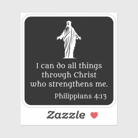 I Can Do All Things Through Christ (white) シール (シート)