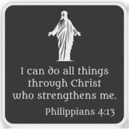 I Can Do All Things Through Christ (white) シール