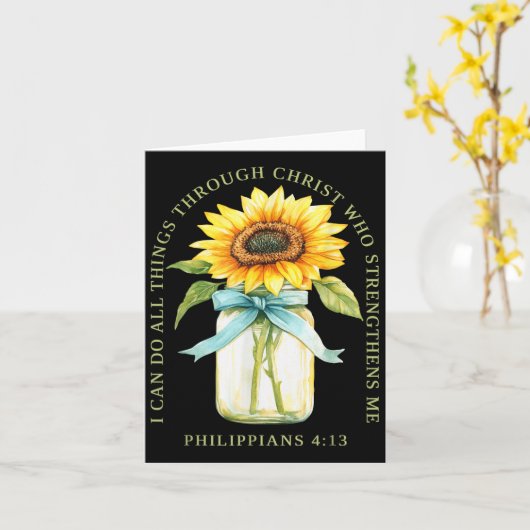 I Can Do All Things Through Christ Who Strengthens カード (黄色い花)