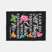 I Can Do All Things Through Christ Who Strengthens フリースブランケット (正面(横))