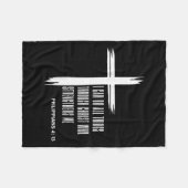 I Can Do All Things Through Christ Who Strengthens フリースブランケット (正面(横))