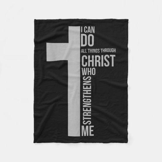 I Can Do All Things Through Christ Who Strengthens フリースブランケット (正面)