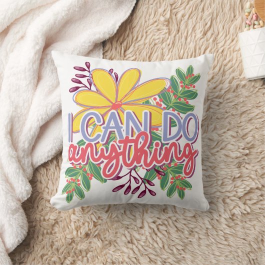 I Can Do Anything motivational design クッション (ブランケット)