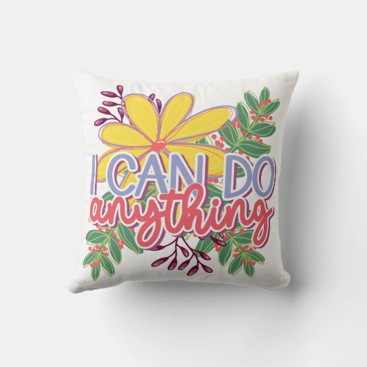 I Can Do Anything motivational design クッション (裏面)