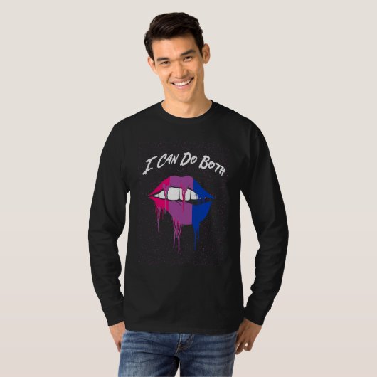 I Can Do Both Bisexual LGBTQ Bi Pride Pansexual Tシャツ (正面フル)