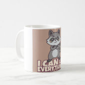 I Can Do Everything! Confident Raccoon Gift コーヒーマグカップ (正面左)