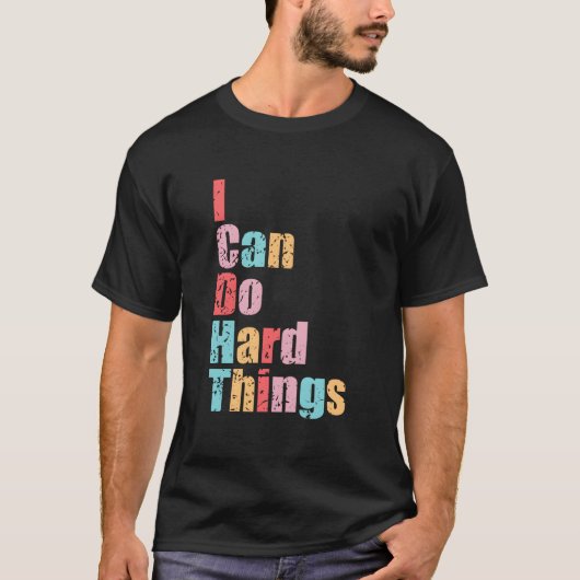 I Can Do Hard Things Vest Workout Summer Casual Tシャツ (正面)