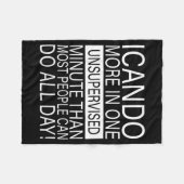 I Can Do More In One Unsupervised Minute Than Most フリースブランケット (正面(横))