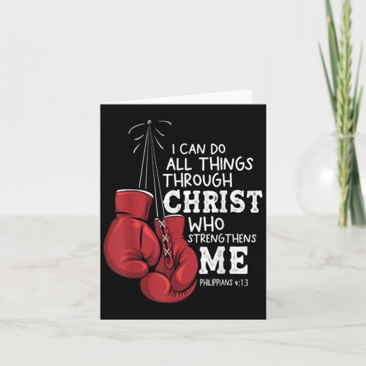 I Can Do Things Christian Boxing Quote Philipans 4 カード (正面)