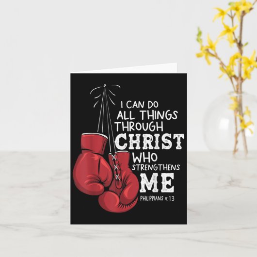 I Can Do Things Christian Boxing Quote Philipans 4 カード (黄色い花)