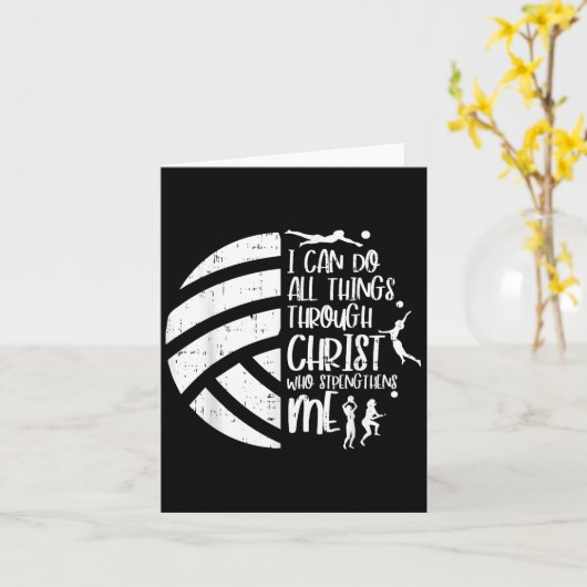 I Can Do Things Through Christ Volleyball Christia カード (黄色い花)