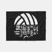 I Can Do Things Through Christ Volleyball Christia フリースブランケット (正面(横))