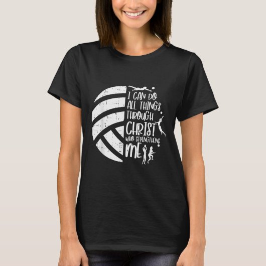 I Can Do Things Through Christ Volleyball Christia Tシャツ (正面)