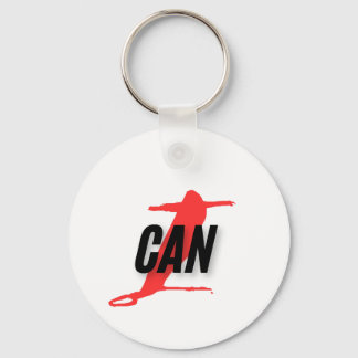 "I Can" Dynamic Red & Black Empowerment Word Art キーホルダー