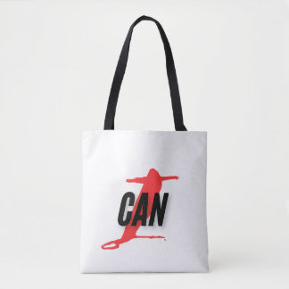 "I Can" Dynamic Red & Black Empowerment Word Art トートバッグ