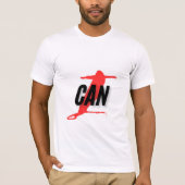 "I Can" Dynamic Red & Black Empowerment Word Art Tシャツ (正面)