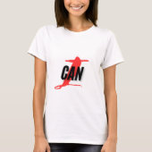 "I Can" Dynamic Red & Black Empowerment Word Art Tシャツ (正面)