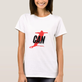 "I Can" Dynamic Red & Black Empowerment Word Art Tシャツ
