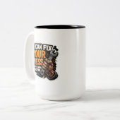 I Can Fix Your Mess -  Mechanic Humor ツートーンマグカップ (正面左)