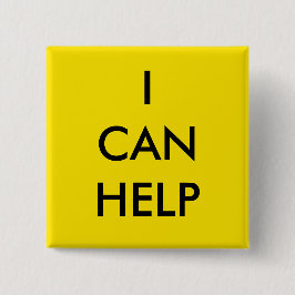 I Can Help  Volunteer Button Charity Event Yellow 缶バッジ