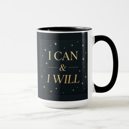 I Can I Will マグカップ | やる気が出るゴールド名言コーヒー (右)