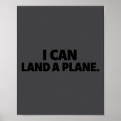 I Can Land A Plane Tee ポスター (正面)