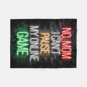 I Can Not Pause My Online Game フリースブランケット (正面(横))