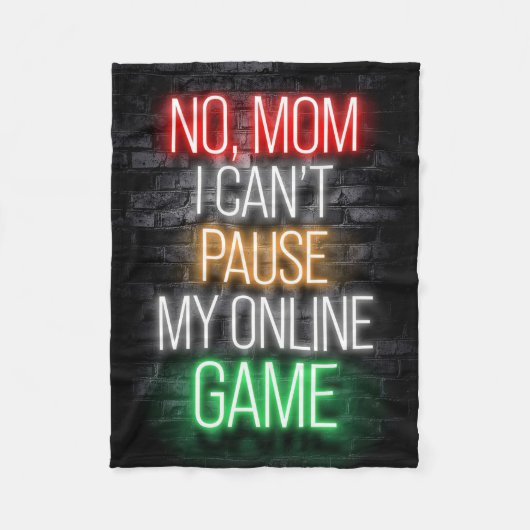 I Can Not Pause My Online Game フリースブランケット (正面)
