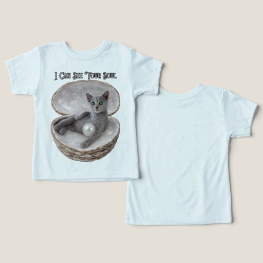 I Can See Your Soul Funny Russian Blue Cat Design (デザイン正面&裏面)