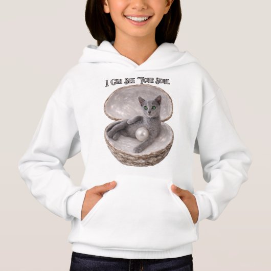 I Can See Your Soul Funny Russian Blue Cat Design (正面)