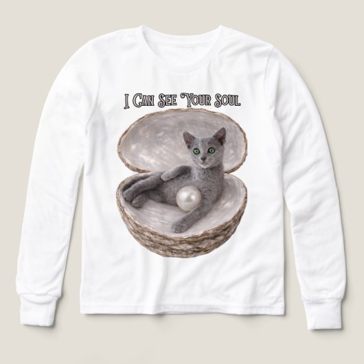 I Can See Your Soul Funny Russian Blue Cat Design (デザイン正面)