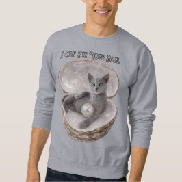 I Can See Your Soul Funny Russian Blue Cat Design スウェットシャツ