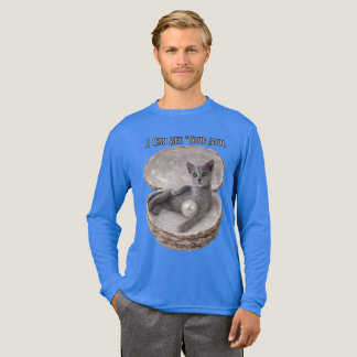 I Can See Your Soul Funny Russian Blue Cat Design トライブレンドＴシャツ
