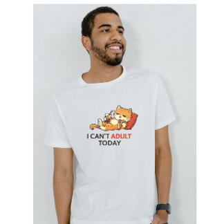 I Can’t Adult Today – Cute Lazy Cat Funny Graphic  Tシャツ