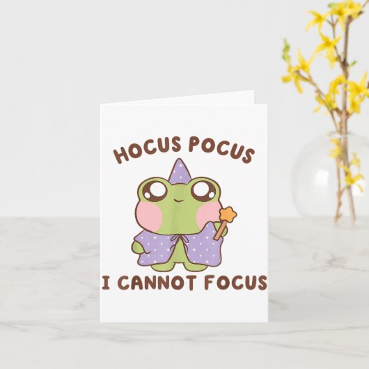 I Cannot Focus Funny Adhd Sitive Frog  カード (黄色い花)