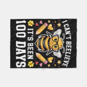 I Can't Believe Its Been 100 Days Funny Bee 100th  フリースブランケット (正面(横))