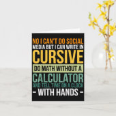 I Can't Do Social Media But I Can Write In Cursive カード (黄色い花)