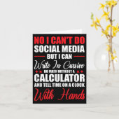 I Can't Do Social Media But I Can Write In Cursive カード (黄色い花)