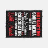 I Can't Do Social Media But I Can Write In Cursive フリースブランケット (正面(横))