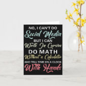 I Can't Do Social Media Funny Sarcastic Humor For カード (黄色い花)