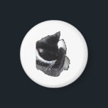 I Can't Even Right Meow マグネット<br><div class="desc">Introducing Binx... This humorous image features a black-and-white tuxedo cat curled up with one paw dramatically covering his face, as if he has completely given up on the day. With his head tucked down and eyes hidden, the cat looks adorably fed up—like he just heard the most ridiculous thing imaginable...</div>