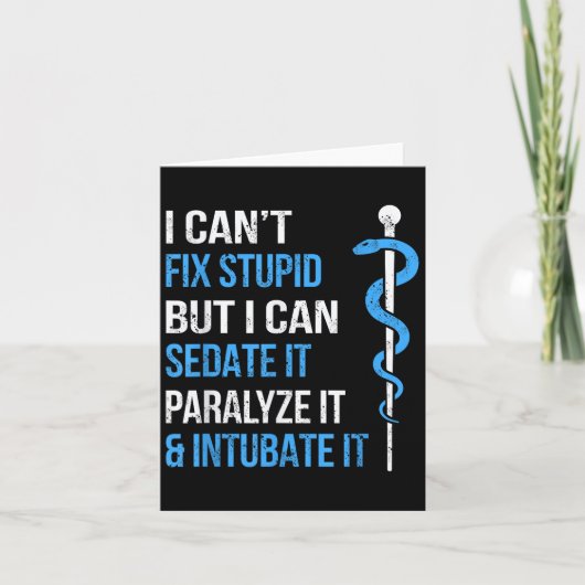 I Cant Fix Stud But I Can Sedate It Sarcasm Ems Me カード (正面)