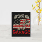 I Cant Have Plans Garage-shirt Men Funny Mechanic カード (黄色い花)