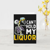 I Cant Hold My Liquor Funny Halloween Skeleton Dri カード (黄色い花)