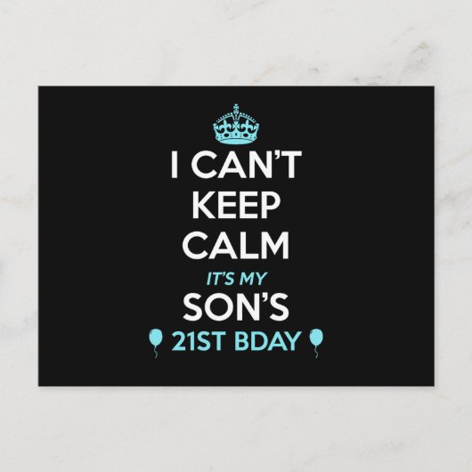 I Cant Keep Calm Its My 21St Birthday ポストカード (正面)