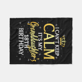 I Cant Keep Calm Its My Granddaughter 18th Birthda フリースブランケット (正面(横))