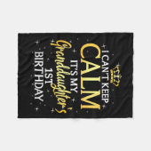 I Cant Keep Calm Its My Granddaughter 1st Birthday フリースブランケット (正面(横))