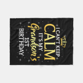 I Cant Keep Calm Its My Grandson 1st Birthday Part フリースブランケット (正面(横))